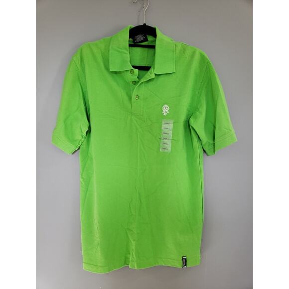 NEW NWT South Pole Men's Short‎ Sleeve Polo Green Solid Small - Picture 1 of 5